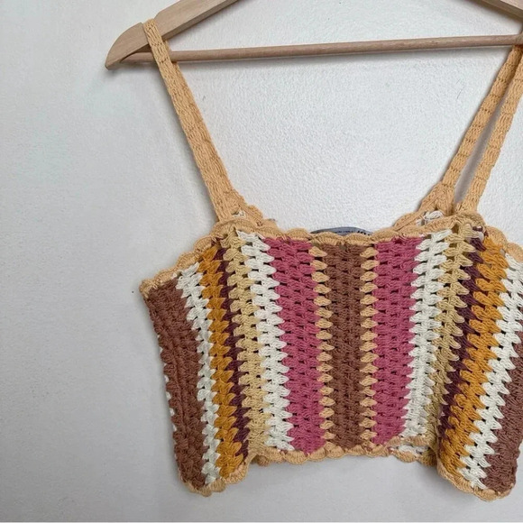 Zara Womens Medium Large Knit Crocheted  Top - Picture 8 of 10